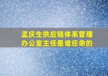 孟庆生供应链体系管理办公室主任是谁任命的