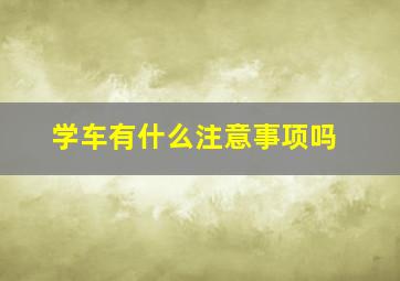 学车有什么注意事项吗