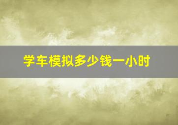 学车模拟多少钱一小时