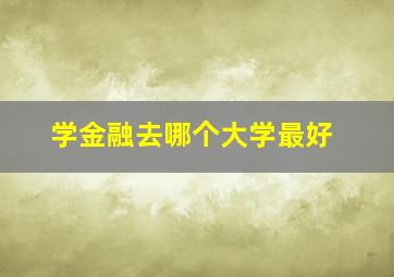 学金融去哪个大学最好