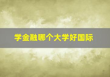 学金融哪个大学好国际