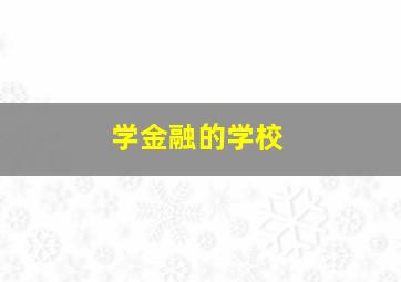 学金融的学校