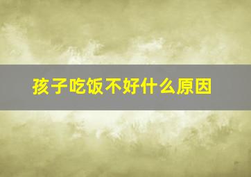 孩子吃饭不好什么原因