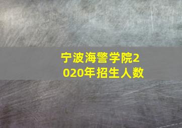 宁波海警学院2020年招生人数