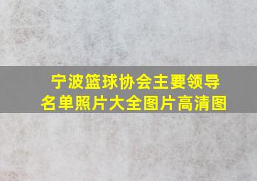 宁波篮球协会主要领导名单照片大全图片高清图