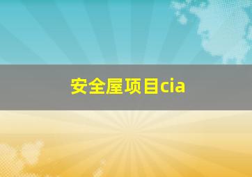 安全屋项目cia