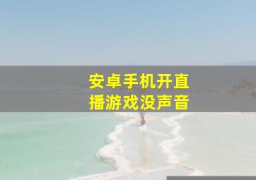 安卓手机开直播游戏没声音