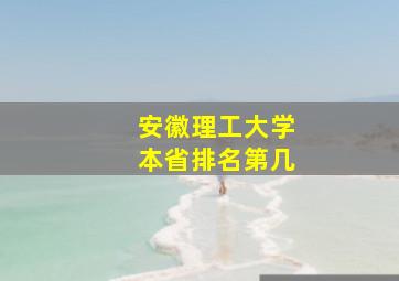 安徽理工大学本省排名第几