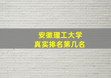 安徽理工大学真实排名第几名