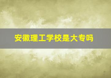 安徽理工学校是大专吗