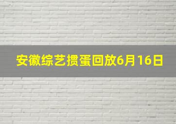 安徽综艺掼蛋回放6月16日