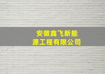 安徽鑫飞新能源工程有限公司