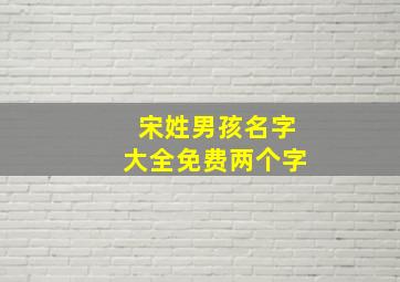 宋姓男孩名字大全免费两个字