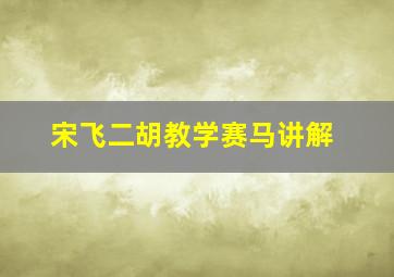 宋飞二胡教学赛马讲解