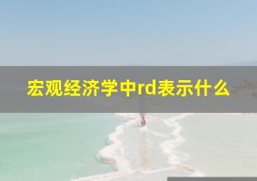 宏观经济学中rd表示什么