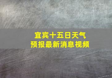 宜宾十五日天气预报最新消息视频