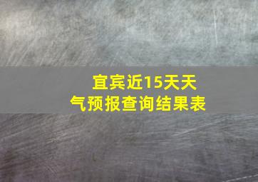 宜宾近15天天气预报查询结果表