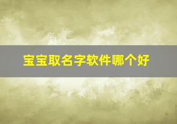 宝宝取名字软件哪个好