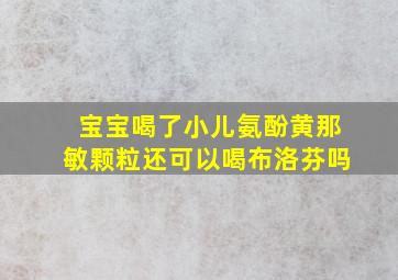 宝宝喝了小儿氨酚黄那敏颗粒还可以喝布洛芬吗