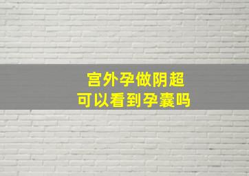 宫外孕做阴超可以看到孕囊吗