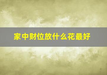 家中财位放什么花最好