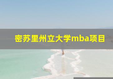 密苏里州立大学mba项目