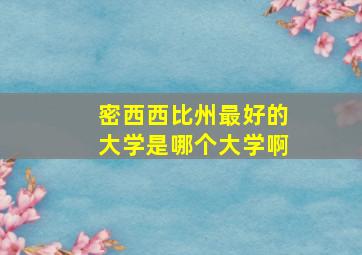 密西西比州最好的大学是哪个大学啊