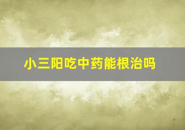 小三阳吃中药能根治吗