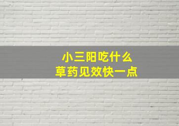 小三阳吃什么草药见效快一点