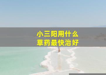 小三阳用什么草药最快治好