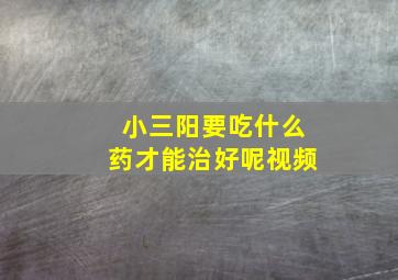 小三阳要吃什么药才能治好呢视频