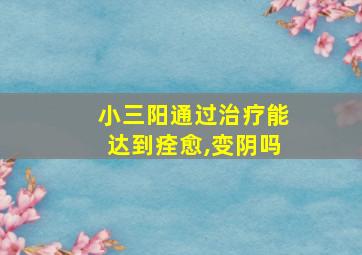 小三阳通过治疗能达到痊愈,变阴吗