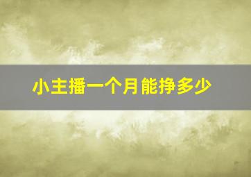 小主播一个月能挣多少