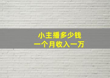 小主播多少钱一个月收入一万