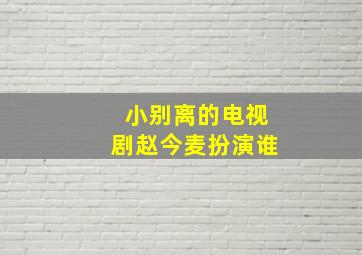 小别离的电视剧赵今麦扮演谁