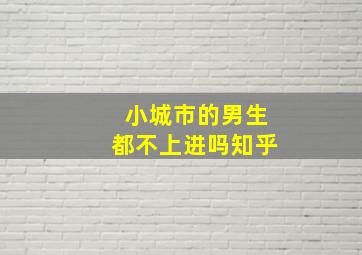 小城市的男生都不上进吗知乎