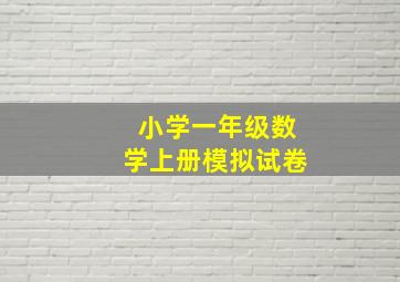 小学一年级数学上册模拟试卷