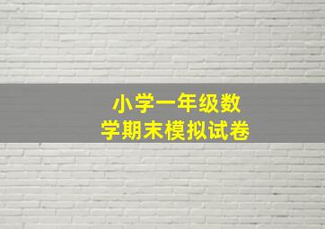 小学一年级数学期末模拟试卷