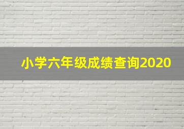 小学六年级成绩查询2020