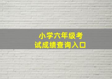 小学六年级考试成绩查询入口