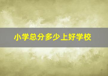 小学总分多少上好学校