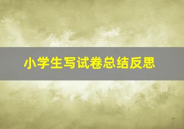 小学生写试卷总结反思