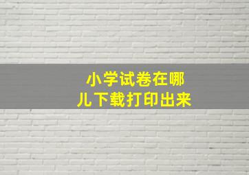 小学试卷在哪儿下载打印出来