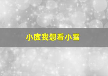 小度我想看小雪