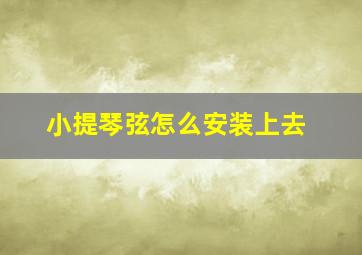 小提琴弦怎么安装上去