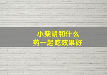 小柴胡和什么药一起吃效果好