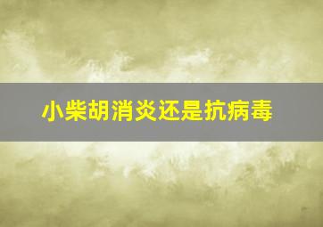 小柴胡消炎还是抗病毒