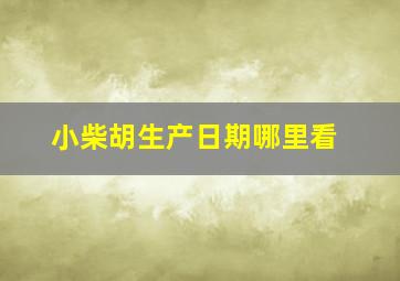 小柴胡生产日期哪里看