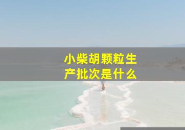 小柴胡颗粒生产批次是什么