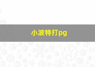 小波特打pg